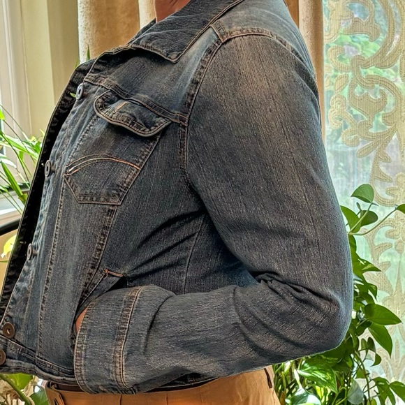 Anthropology jeans crop jacket size L - Picture 2 of 4